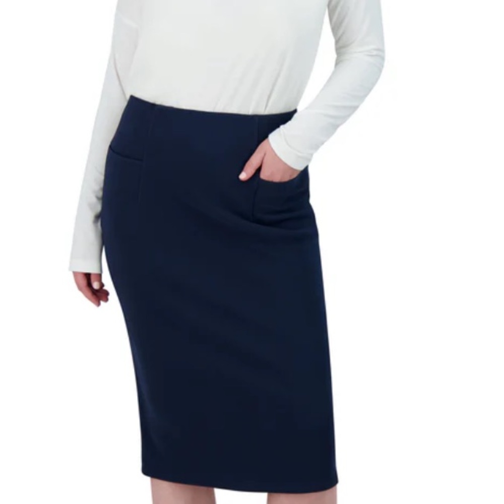 Snoga perfect fit pencil skirt- navy ribbed